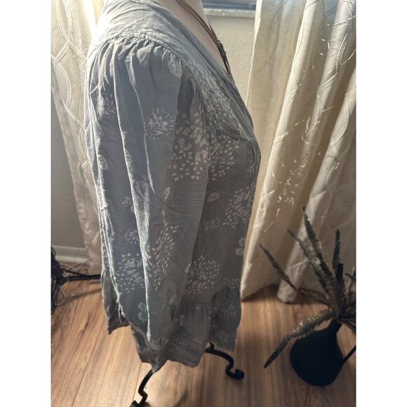 Anthropologie Holding Horses Pavón Ruffle Tiered Button Down Tunic Top Peasant M - Picture 7 of 14